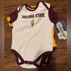Arizona State Baby Bodysuit Set - White and Maroon